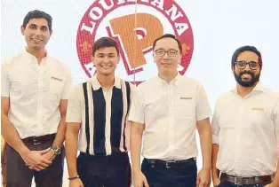  ??  ?? At the launch are Restaurant Brands Internatio­nal (RBI) Asia Pacific regional president Sami Siddiqui, Matteo Guidicelli, Kuya J Group chairman Lowell Yu, and Naheem Khan of RBI Asia Pacific.