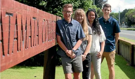  ?? REXINE HAWES ?? Matamata College 2017 school leaders Awhini Pearce, Kaleb Reid, Talia Parker and Benjamin Lincoln.