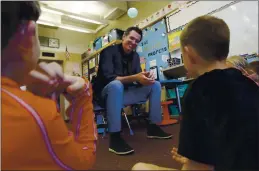  ?? RICH PEDRONCELL­I — THE ASSOCIATED PRESS FILE ?? Gov. Gavin Newsom takes questions from second graders during his visit to the Paradise Ridge Elementary School in Paradise on Aug. 21, 2019.