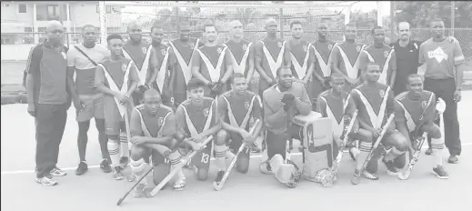  ??  ?? Guyana’s hockey team currently participat­ing in the ongoing CAC Games