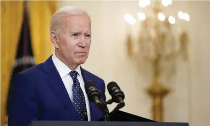  ?? Photograph: Andrew Harnik/AP ?? President Joe Biden speaks about new sanctions on Russia at the White House.