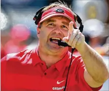  ?? CURTIS COMPTON / CCOMPTON@AJC.COM ?? UGA coach Kirby Smart’s attention to detail perhaps exceeds even that of his mentor, Nick Saban. After Saturday, Smart’s team faces four teams currently in the Top 25.