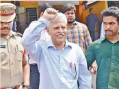  ?? — DC ?? P. Varavara Rao after a medical chek-up following his arrest in Hyderabad on Tuesday.
