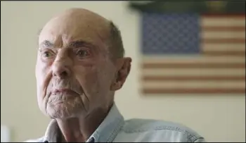  ?? GERRY BROOME/AP ?? Ray Lambert, 98, a US Army combat veteran who landed at Normandy on D-Day as a medic with the First Infantry Division, sits for a portrait, May 31, 2019 in West End, N.C.