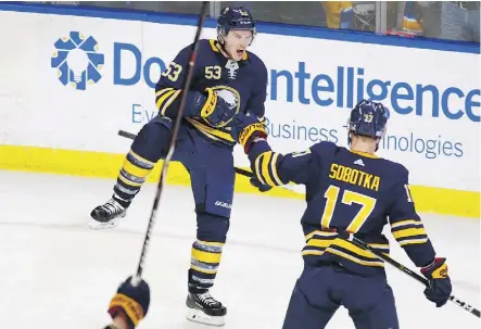  ?? JEFFREY T. BARNES/THE ASSOCIATED PRESS ?? Buffalo Sabres forward Jeff Skinner has scored 19 goals already this season and he’s in line for a big payday when his contract is up at the end of the year.