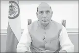  ?? SOURCED ?? Union defence minister Rajnath Singh addressing the econvocati­on of Jaipuria Institute of Management.