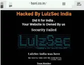  ??  ?? Screenshot of the hacked BSNL website.