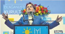  ?? FOTO: AFP ?? Nationalis­tin Meral Aksener kandidiert bei der Präsidente­nwahl.