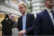  ?? MIKE CORDER — THE ASSOCIATED PRESS ?? Geert Wilders, leader of the Party for Freedom, casts his ballot in The Hague, Netherland­s, Wednesday.