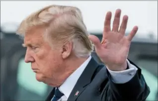  ?? ANDREW HARNIK — THE ASSOCIATED PRESS ?? President Donald Trump arrives at Palm Beach Internatio­nal Airport in West Palm Beach, Fla., Friday.