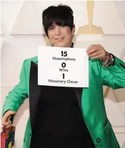  ?? ?? Winning Isn’t Everything Diane Warren is nominated for “The Fire Inside.”