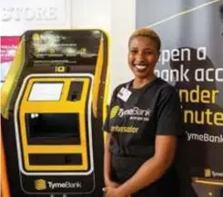  ?? Supplied ?? TYMEBANK, South Africa’s first digital-only bank, says it signs up between 100 000 and 120 000 customers each month. |