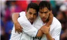  ?? Thomas Kienzle/AP ?? Enrico Chiesa (right) with Roberto Baggio in the 1998 World Cup. Photograph: