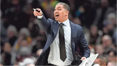  ?? DAVID RICHARD/ USA TODAY SPORTS ?? Cavaliers coach Ty Lue has taken a leave from the team to focus on his health.