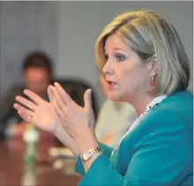  ?? HAMILTON SPECTATOR FILE PHOTO ?? Ontario NDP leader Andrea Horwath at a Hamilton Spectator editorial board meeting in May of this year.