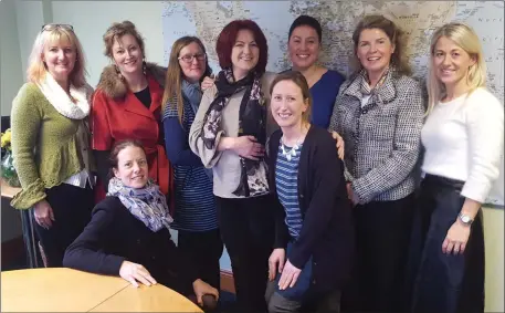  ??  ?? Pictured, from left, back – Una Keeley, Niamh Byrne, Anne McKenna, Lorraine O’Dwyer, Roya Elison, Mary B Walsh and Anna Syme; front – Arabella Page and Vicki O’Donnell.