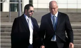  ?? Photograph: John Roca/AP ?? Samuel Miele, left, leaves federal court in Central Islip, New York, with his lawyer, Kevin Marino, on Tuesday.