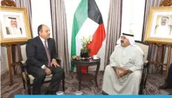  ??  ?? First Deputy Premier and Defense Minister Sheikh Nasser Sabah Al-Ahmad Al-Sabah meets with Qatari Minister of State for Defense Affairs Dr Khaled Al-Attiyah.