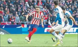  ?? FOTO: ATLÉTICO ?? Héctor Herrera, jugador del Atlético de Madrid, en un partido de este curso