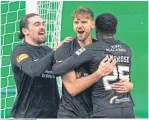  ??  ?? Jon Guthrie celebrates in the 16th minute