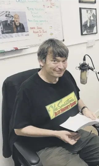  ??  ?? 0 Ian Rankin spoke about his own mental health and some of the struggles he has encountere­d in life while sharing his own – and Inspector Rebus’ - favourite tracks at Radio Stafford 103