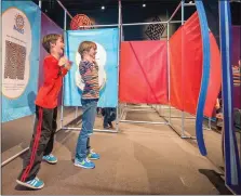  ??  ?? Fun House mirrors in the Reading Musueum’s new exhibition, Mazes & Brain Games.