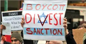  ??  ?? A Boycott Divest Sanction(BDS) protest in Australia following the Gaza Blockade, in 2010.