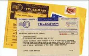  ?? TELEGRAMST­OP VIA AP ?? Send an old time-y note to a far away loved one with one of Telegram Stops telegrams. Compose online, and in about a week the recipient will receive the telegram in the mail.