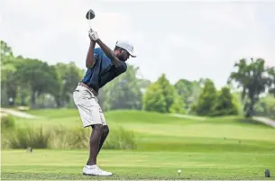  ?? KEYUR KHAMAR GETTY IMAGES ?? Kamaiu Johnson, 27, was slated to play in his first PGA tournament this week, but tested positive for COVID-19 on Tuesday and had to withdraw. He will now play at the Honda Classic in March.