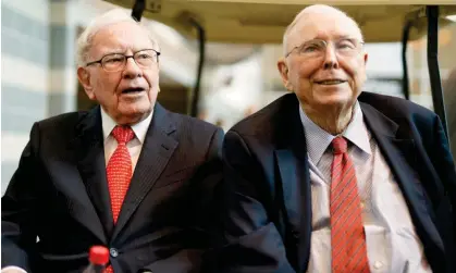  ?? Photograph: Nati Harnik/AP ?? Charlie Munger, right, with Warren Buffett before Berkshire Hathaway's annual shareholde­rs meeting in Omaha, Nebraska, in 2019.