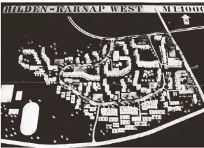  ??  ?? Rechts: In den 70er Jahren wurden die Planungen für den Bereich Karnap noch einmal angepasst. So hätte der neue Stadtteil ausgesehen.