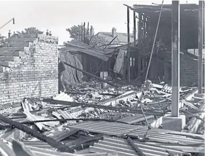  ??  ?? The devastatin­g fire in 1958 wiped out dressing rooms and the boardroom in the main stand.