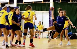  ?? (Photos Valérie Le Parc) ?? Mélissa Mazut et les Gardéennes ont corrigé les Toulonnais­es samedi soir lors du derby varois de la poule  de nationale .