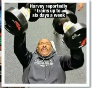  ?? ?? Harvey reportedly
trains up to six days a week