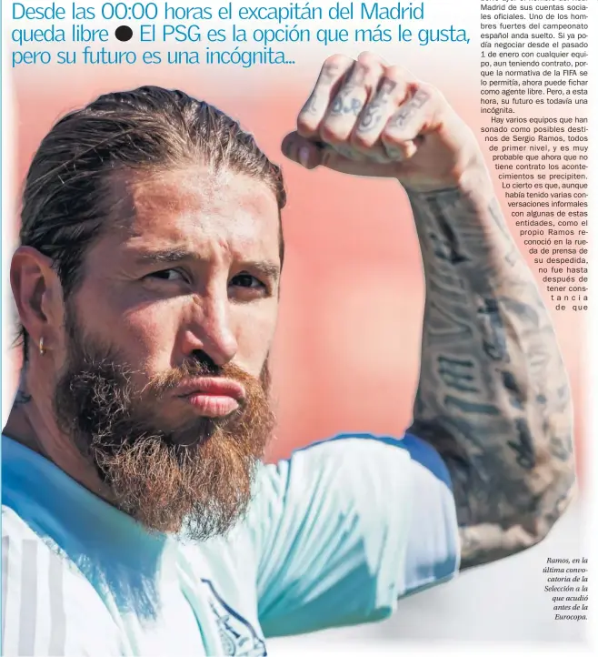  ??  ?? Ramos, en la última convocator­ia de la Selección a la que acudió antes de la Eurocopa.