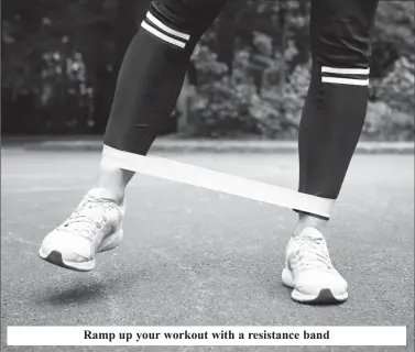  ??  ?? Ramp up your workout with a resistance band