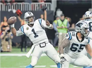  ??  ?? Quarterbac­k Cam Newton and the Panthers open the playoffs against the Saints, who swept Carolina this season. Newton was sacked four times in the teams’ Week 3 meeting. JASON GETZ/USA TODAY SPORTS