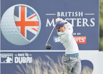  ?? — Reuters photo ?? Ireland’s Paul Dunne in action during the final round of European Tour, British Masters at Close House, Newcastle upon Tyne, Britain.