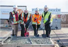  ??  ?? From left, Kevin Conlon, Elio Ciccotelli, Deb Pedersen, and Fred Serrafero, all from FRAM+Slokker, top off the Verve project.