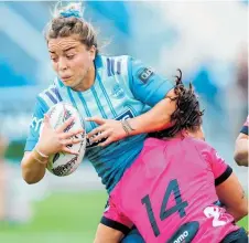  ?? Photo / Photosport ?? Martha Mataele of Chiefs Manawa pulls off a copybook tackle on Matatu’s Renee Holmes.