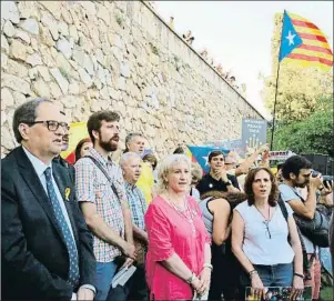  ?? JORDI BEDMAR PASCUAL / EFE ?? Quim Torra en la protesta de la ANC y Òmnium contra la visita del Rey