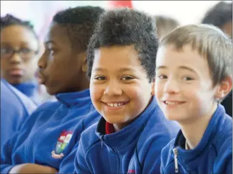  ??  ?? 3rd class pupils James Sexton and Kieran Flynn pictured during the presentati­on.