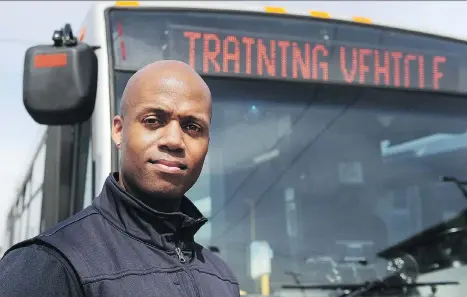  ?? NICK PROCAYLO ?? Ashley Springer says becoming a bus driver for TransLink was “the best decision I think I made in my life.” TransLink has started a hiring blitz to fill more than 500 positions ahead of four new B-Lines being introduced in the fall of 2019.