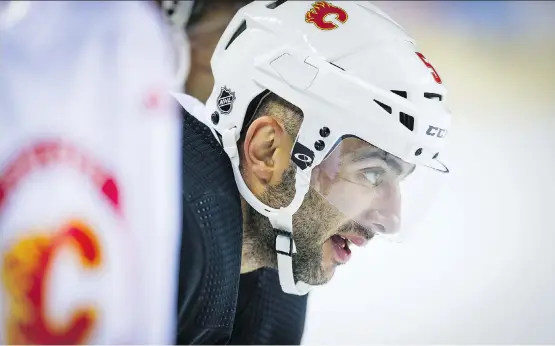  ?? AL CHAREST ?? Flames captain Mark Giordano, now in his 13th season, played in his 756th NHL game Wednesday, a 5-2 loss to the Vancouver Canucks at Rogers Arena.