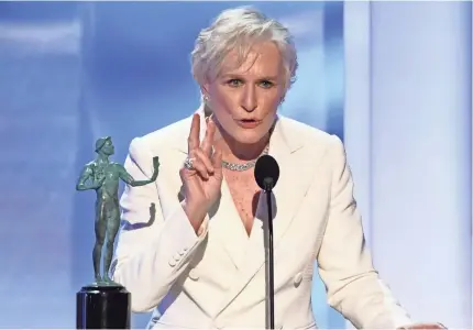  ?? PHOTOS BY ROBERT HANASHIRO/USA TODAY ?? Glenn Close racked up yet another best actress win for her role in “The Wife.”