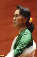  ?? FOTO: TT-AP/AUNG SHINE OO ?? Aung San Suu Kyi – inte längre hedersmedb­orgare i Kanada. Arkivbild.