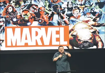  ??  ?? This photo taken on Jan 10 shows Marvel’s new editor-in-chief C.B. Cebulski, speaking at a forum in Manila. Chinese superheroe­s will soon be joining the pantheon of larger-than-life Marvel Comics mainstays Spider-Man, Iron Man and the X-Men, a company...