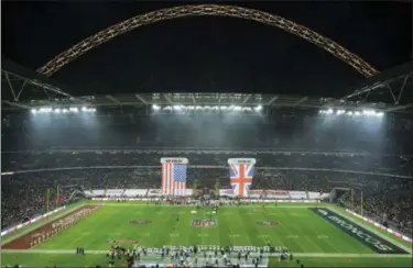  ?? THE ASSOCIATED PRESS ?? In this Sunday file photo, the arena ahead of the NFL Football match between the Denver Broncos and San Francisco 49ers at Wembley Stadium in London. The English Football Associatio­n received an offer on Thursday to buy Wembley Stadium, from...