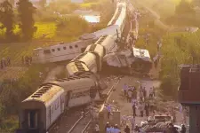  ?? RAVY SHAKER/ASSOCIATED PRESS ?? Two trains collided just outside Egypt’s Mediterran­ean port city of Alexandria Friday, killing 40 people and injuring 126. The cause of the accident is unclear.