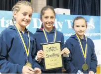  ??  ?? Winning smiles . . . A team from Remarkable­s Primary School took first place in the Central Otago Extra! years 56 spelling competitio­n yesterday. They are (from left) Cameron Bates, Siena Mackley and Tayah Vivian (all 10).